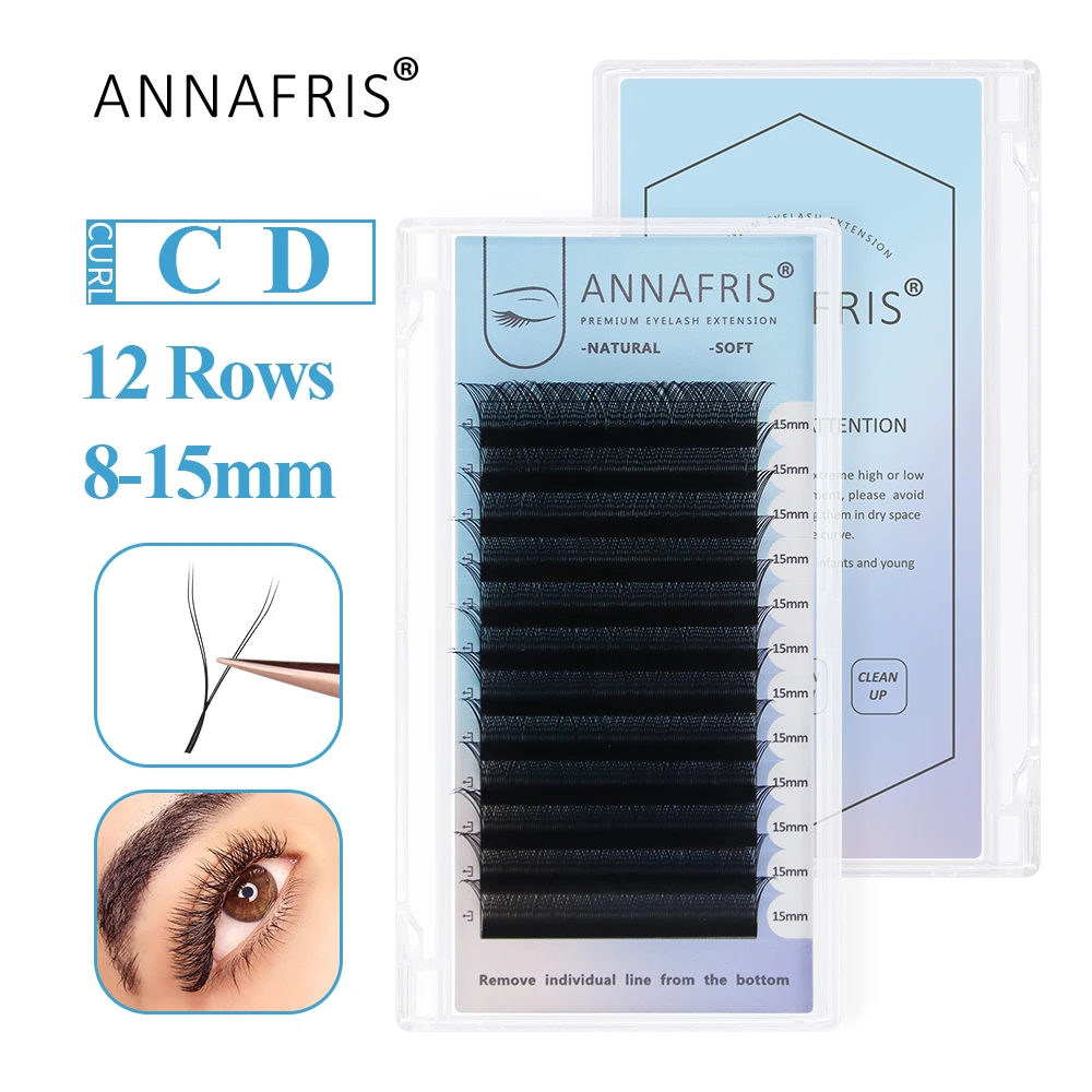 Eyelash Extension Yy - ANNAFRIS YY-Form, Wimpernverlängerung, Doppelspitzen, flauschiges Netz,