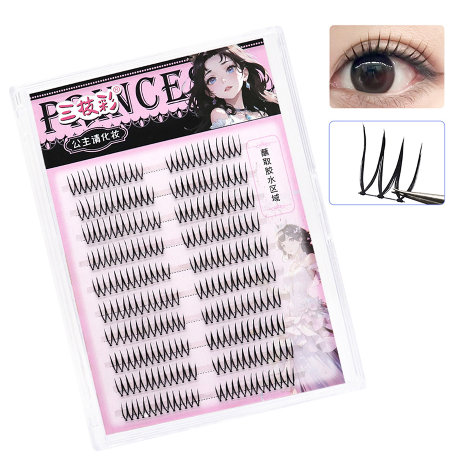Eyelash Extension Korean Style - Falsche Wimpern im koreanischen Idol-Stil, U-förmiger
