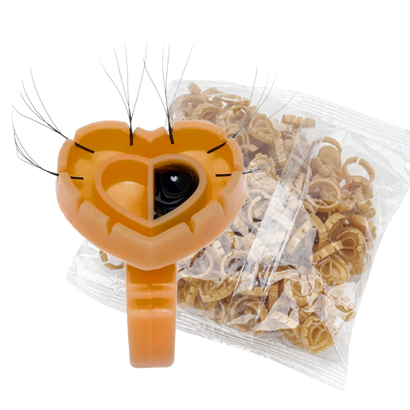 Eyelash Extension Double Lash - 500 Stück Kleberringe für Wimpernverlängerung, Wimpernkleber-Halter