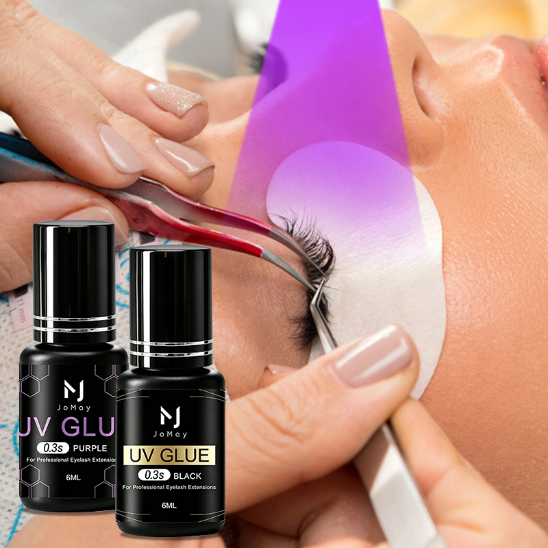 Sensitive Lash Glue - JOMAY Schwarzer, transparenter, violetter UV-Wimpernkleber 6ml,