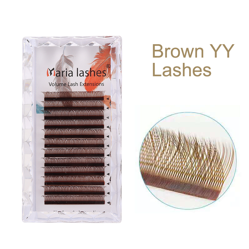 Eyelash Extension Yy - MARIA Brown YY-förmige Wimpern, bunt, YY-Typ,