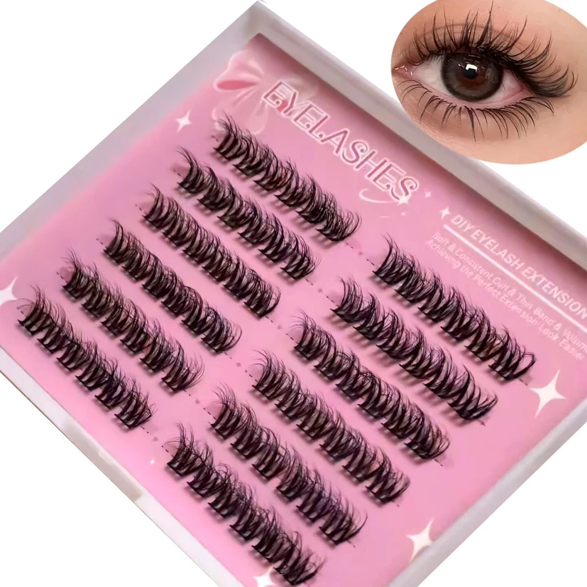 Eyelash Extension For Big Eyes - AMSDCN 10 Reihen künstliche Wimpern, schwarz,