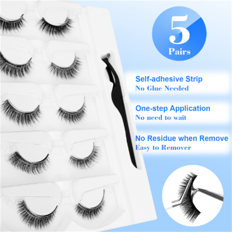 5 PAAR kleberfreie künstliche  – Sensitive Lash Glue Bewertung und Preis
